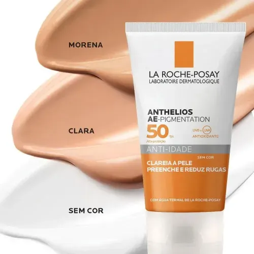 Protetor Solar Facial em Creme La Roche-Posay Anthelios AE com Ácido Hialurônico Cor Morena 40g