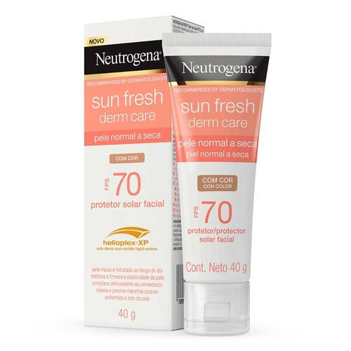 Protetor Solar Facial Neutrogena Sun Fresh Derm Care Dry Skin Com Cor Fps 70 - 40g