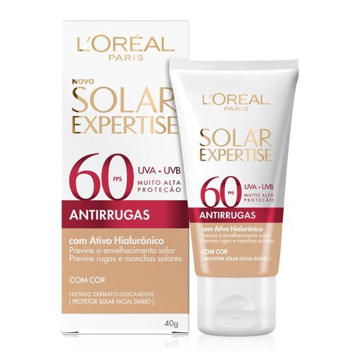 Protetor Solar Facial em Creme L'Oréal Paris Solar Expertise com Cor FPS 60 40g