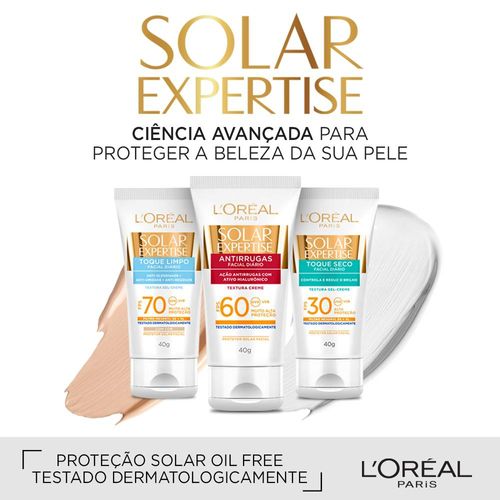 Protetor Solar Facial em Creme L'Oréal Paris Solar Expertise com Cor FPS 60 40g
