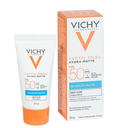Protetor Solar Facial em Creme Vichy Capital Soleil Hydra-Matte com FPS 50 30g