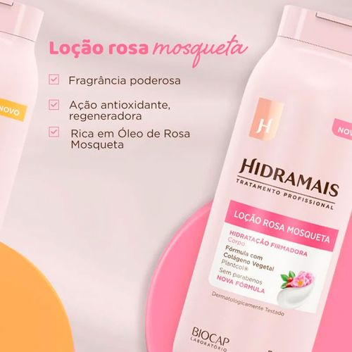 Loção Hidratante Corporal Hidramais com Rosa Mosqueta e Colágeno 500ml