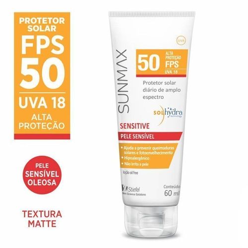 Protetor Solar em Loção Sunmax Sensitive com FPS 50 60ml
