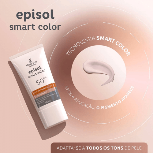Protetor Solar Facial em Loção Mantecorp Episol Smart Color Uniformizador com Niacinamida FPS 50 40ml
