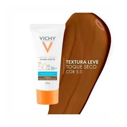 Protetor Solar Facial em Creme Vichy Capital Soleil Hydra-Matte com Cor 5.0 30g