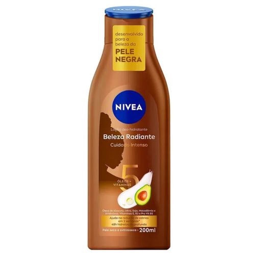 Hidratante Corporal em Loção Nivea Beleza Radiante com 5 Óleos e Vitaminas 200ml