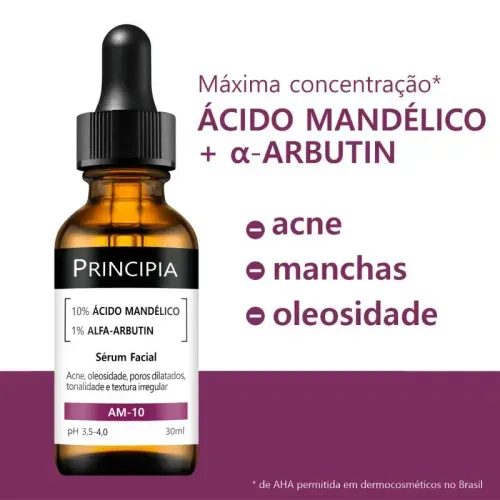 Sérum Facial Principia com Ácido Mandélico e Alfa-Arbutin 30ml