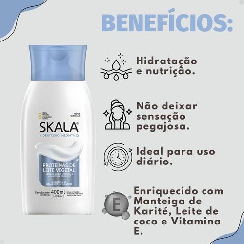 Hidratante Corporal em Creme Skala Proteínas de Leite Vegetal 400ml