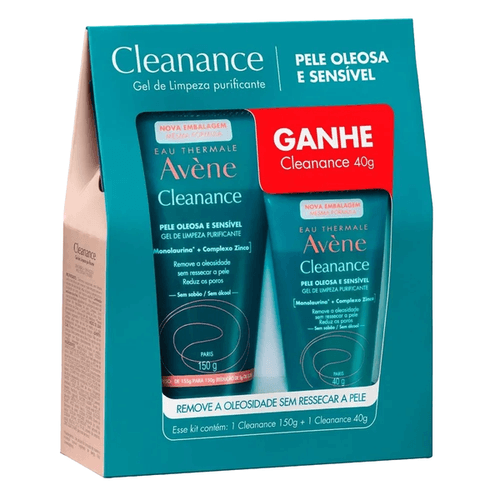 Kit Gel de Limpeza Facial Avène Cleanance com Zinco 150g + 40g
