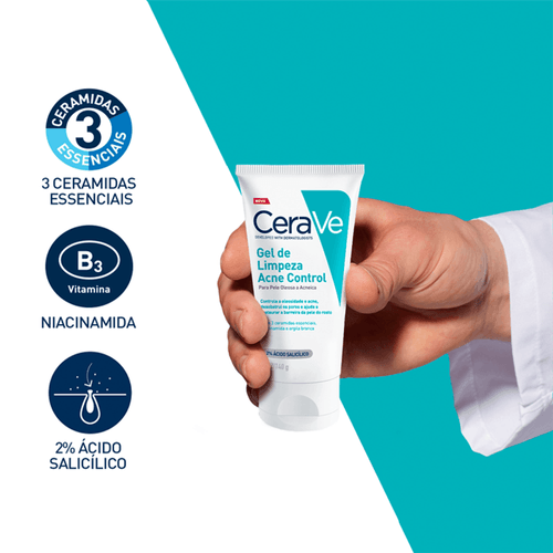 Gel de Limpeza CeraVe Acne Control com Ácido Salicílico 140g