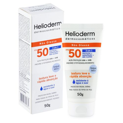 Protetor Solar Facial em Creme Helioderm Suncare com FPS 50 50g