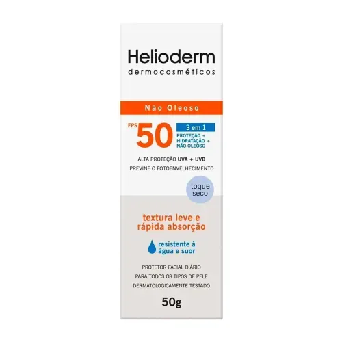 Protetor Solar Facial em Creme Helioderm Suncare com FPS 50 50g