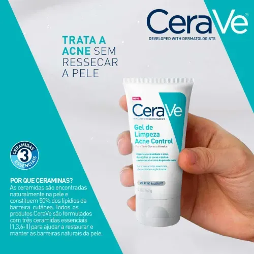 Gel de Limpeza CeraVe Acne Control com Ácido Salicílico 60g