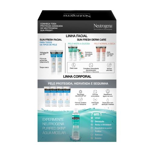 Kit Protetor Solar Neutrogena Sun Fresh Derm Care FPS 70 40g + Gel de Limpeza 60g
