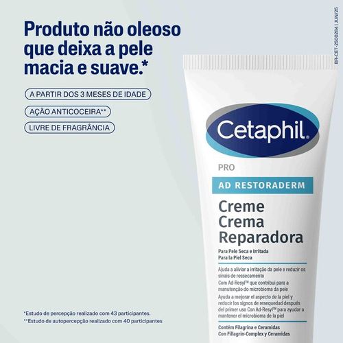 Creme Hidratante Corporal Cetaphil Pro AD Restoraderm com Ceramidas 227g