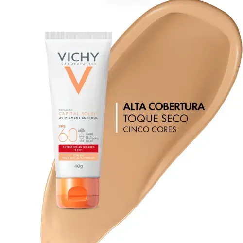 Protetor Solar Facial em Gel Vichy Capital Soleil UV Pigment Control com Cor 2.0 40g