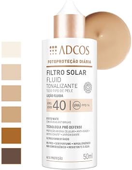 Protetor Solar Facial em Loção Adcos Fluid com Cor Ivory FPS 40 40ml