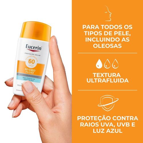 Protetor Solar Facial em Fluido Eucerin Sun Hydro Fluid FPS 60 50ml