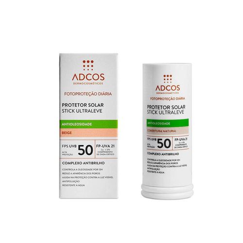 Protetor Solar em Stick Adcos com FPS 50 Beige 12g