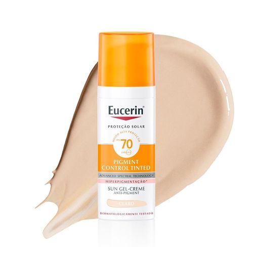 Protetor Solar Facial em Creme Eucerin Pigment Control com Thiamidol Tom Claro FPS 70 50g