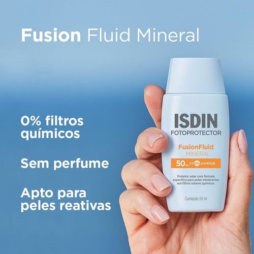 Protetor Solar em Loção ISDIN Fusion Fluid com Filtros Minerais FPS 50 50ml