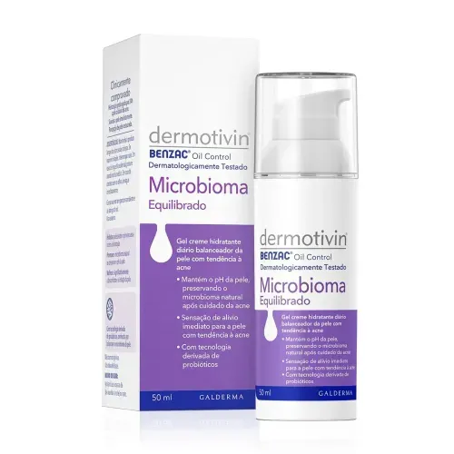 Hidratante Facial em Creme Dermotivin Benzac Microbioma Oil Control 50ml