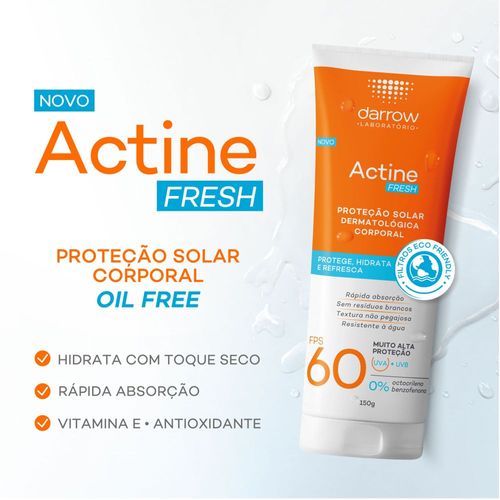 Protetor Solar Corporal em Loção Darrow Actine Fresh com Vitamina E FPS 60 150g