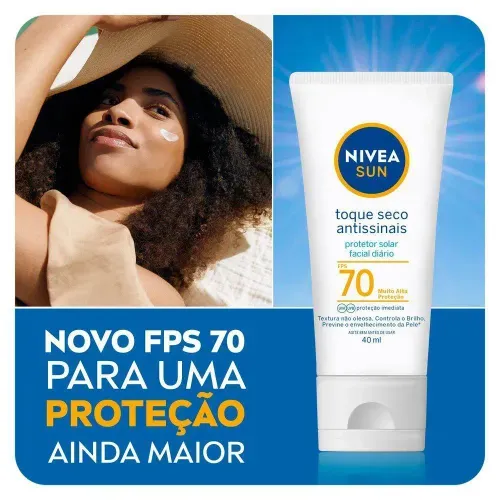 Protetor Solar Facial em Creme Nivea Sun com FPS 70 40ml