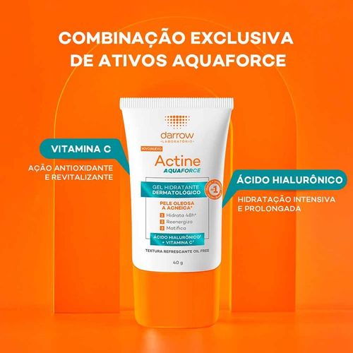 Gel Hidratante Facial Darrow Actine Aquaforce com Ácido Hialurônico e Vitamina C 40g