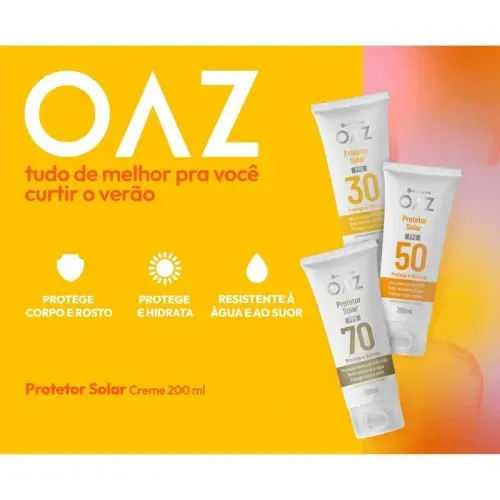 Protetor Solar em Creme OAZ com FPS 50 200ml