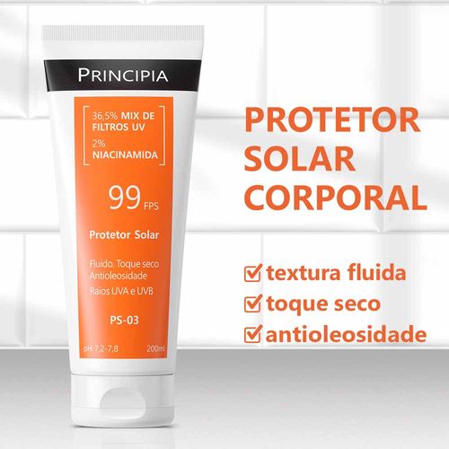 Protetor Solar em Loção Principia PS-03 com Niacinamida FPS 99 200ml