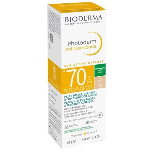 Protetor Solar Facial em Gel Bioderma Photoderm com Cor 1.0 FPS 70 40g
