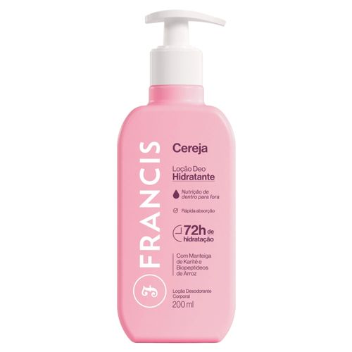 Loção Corporal Francis Cereja Rosa com Manteiga de Karité 200ml