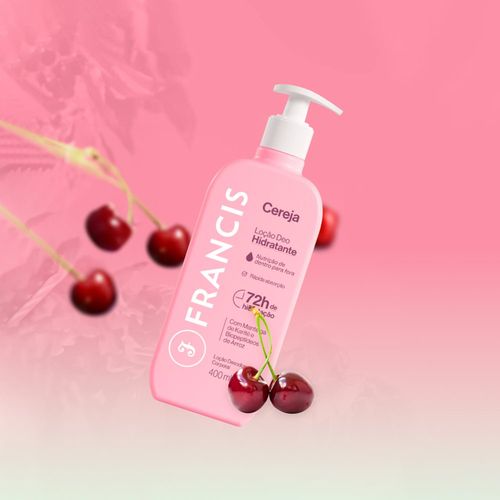 Loção Corporal Francis Cereja Rosa com Manteiga de Karité 200ml