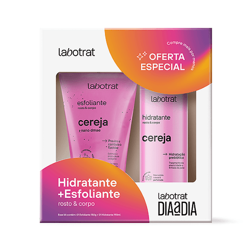Kit Hidratante e Esfoliante Corporal Labotrat Dia a Dia Cereja 150g e 190ml