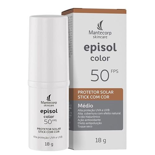 Protetor Solar em Stick Mantecorp Episol Color com Ácido Hialurônico Cor 2 16g