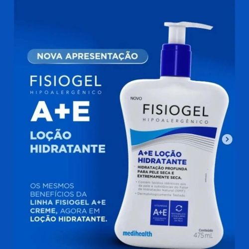 Loção Hidratante Corporal Fisiogel A+E com Vitaminas A e E 475ml