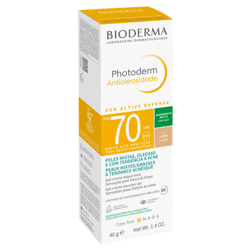 Protetor Solar em Gel Bioderma Photoderm com FPS 70 Cor 3.0 Médio 40g