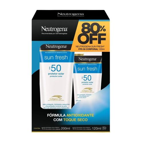 Kit Protetor Solar Corporal em Loção Neutrogena Sun Fresh com FPS 50 200ml + 120ml