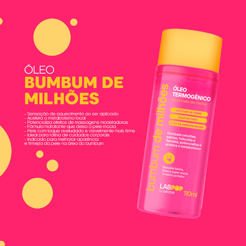 Óleo Corporal Labotrat Labpop Bumbum de Milhões com Efeito Termogênico 110ml