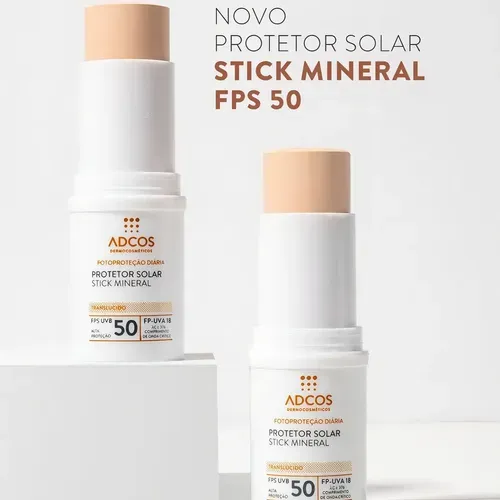Protetor Solar Stick Adcos Mineral FPS50 - Translúcido