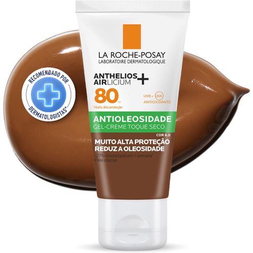 Protetor Solar Facial em Gel La Roche-Posay Anthelios Airlicium com Cor 6.0 FPS 80 40g