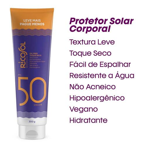 Protetor Solar em Creme Ricosol com Aloe Vera FPS 50 300g