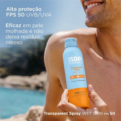 Protetor Solar Corporal em Spray ISDIN com Extrato de Gengibre FPS 50 250ml