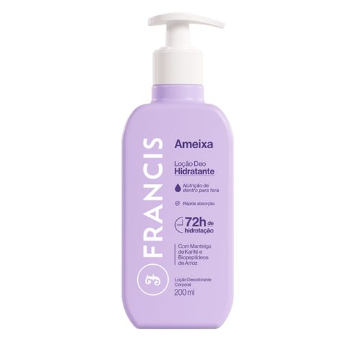 Loção Hidratante Corporal Francis com Manteiga de Karité e Biopeptídeos 200ml