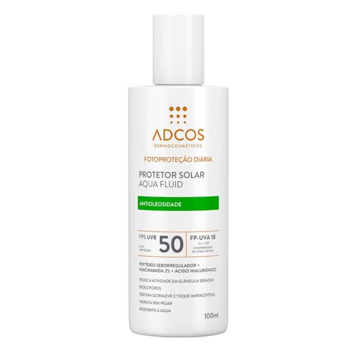 Protetor Solar Facial em Loção Adcos Aqua Fluid com FPS 50 100ml