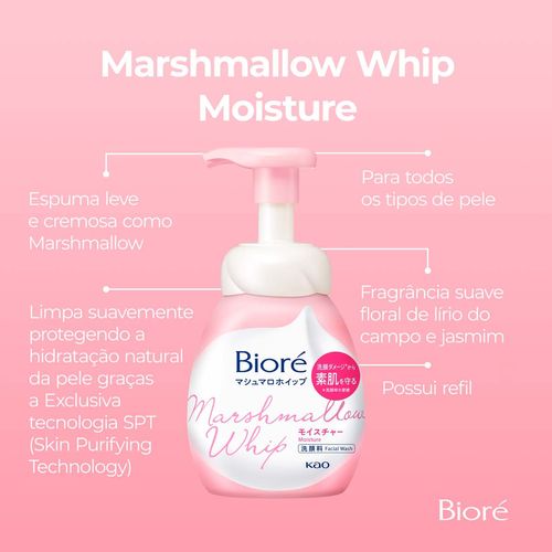Espuma de Limpeza Facial Bioré Marshmallow Whip 150ml