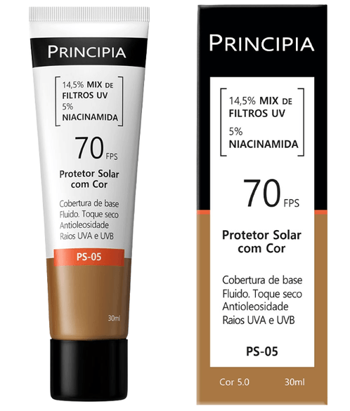Protetor Solar Facial em Loção Principia com Cor 5.0 FPS 70 30ml