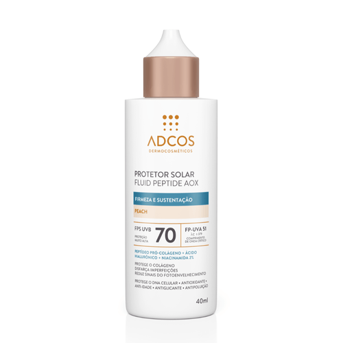 Protetor Solar em Loção Adcos Peptide AOX com FPS 70 Peach 40ml
