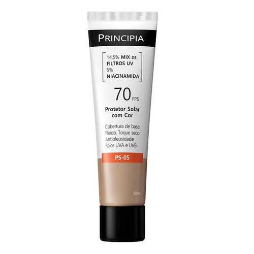 Protetor Solar Facial em Creme Principia com Niacinamida FPS 70 Cor 3.0 30ml